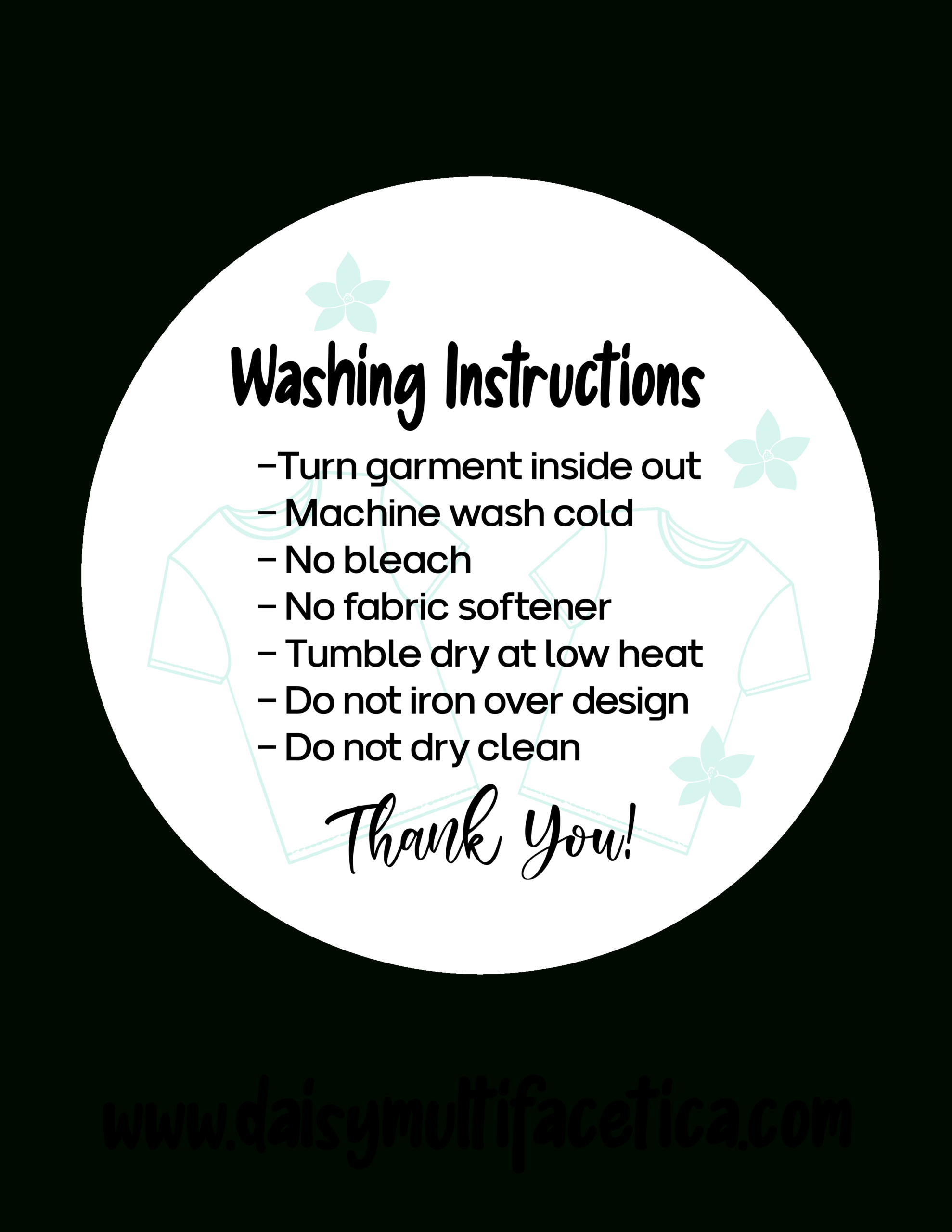 Free Printable Care Cards For Htv &amp;amp; Iron On Garments {{Print &amp;amp; Cut pertaining to Htv Care Instructions Printable Free
