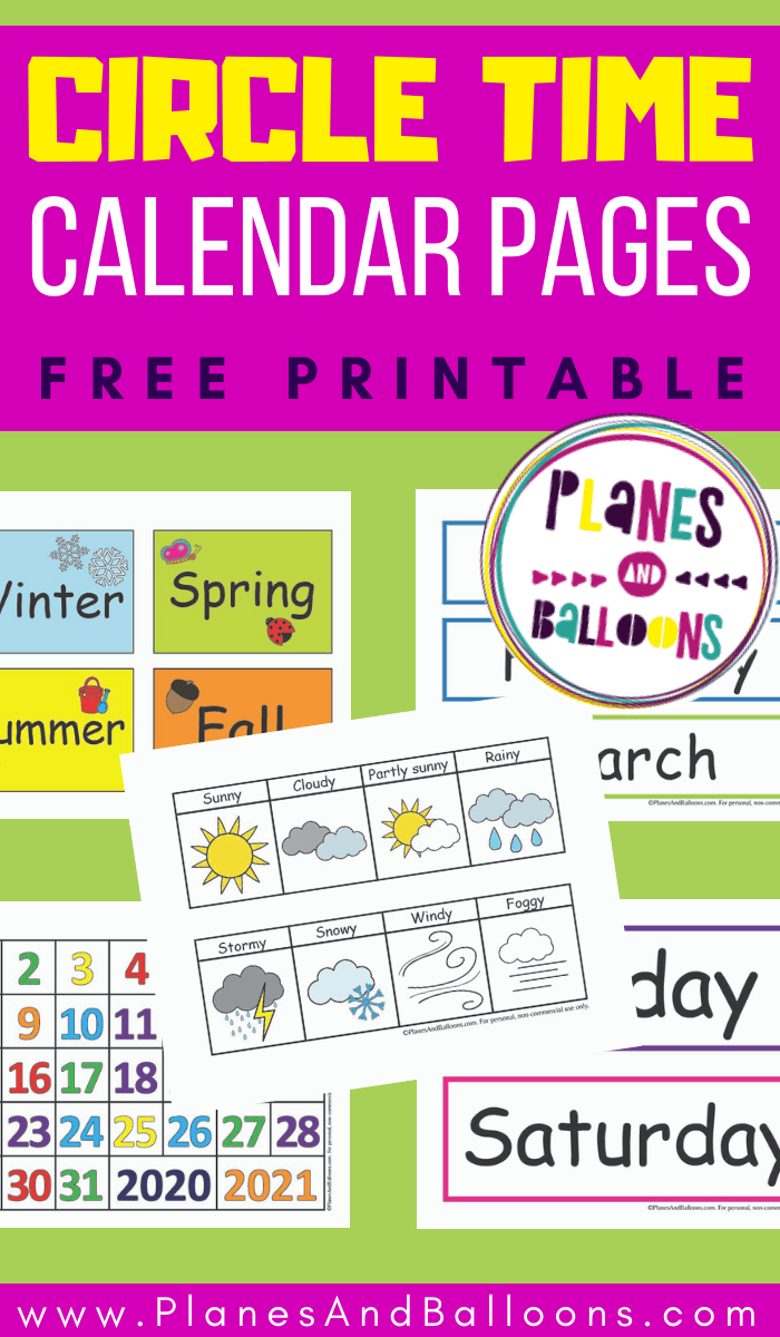 Free Printable Circle Time Calendar - Planes &amp;amp; Balloons regarding Circle Time Board Free Printables