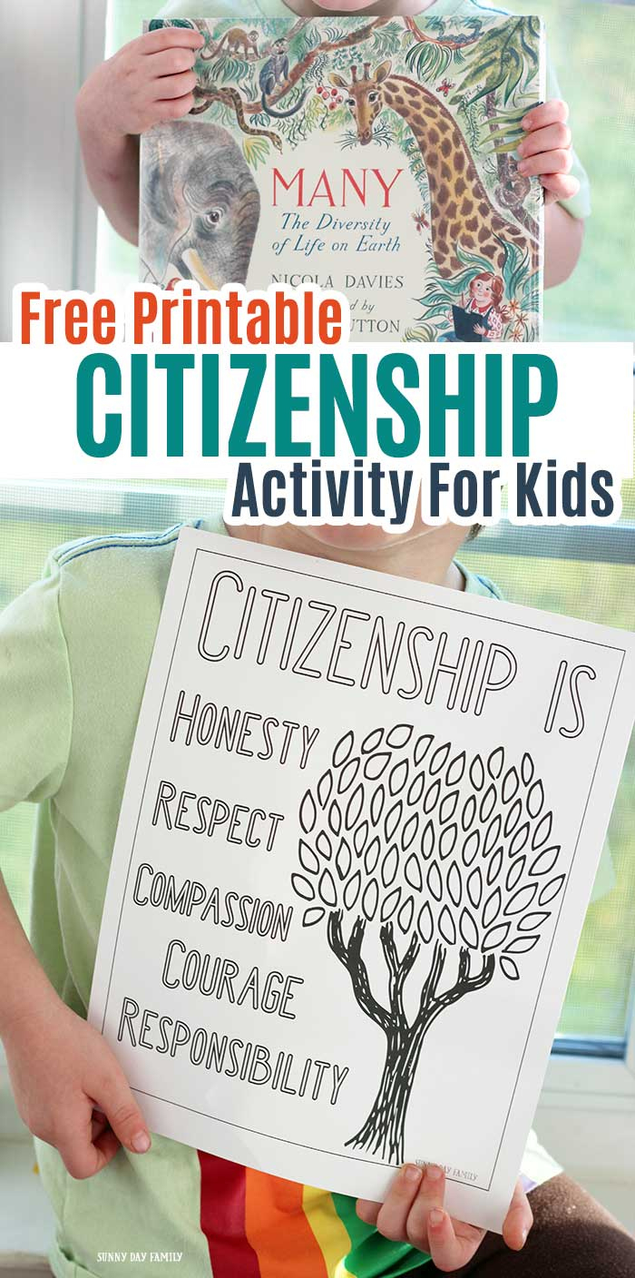 Free Printable Citizenship Activities For Kids &amp;amp; Families | Sunny with Free Citizenship Worksheets Printables