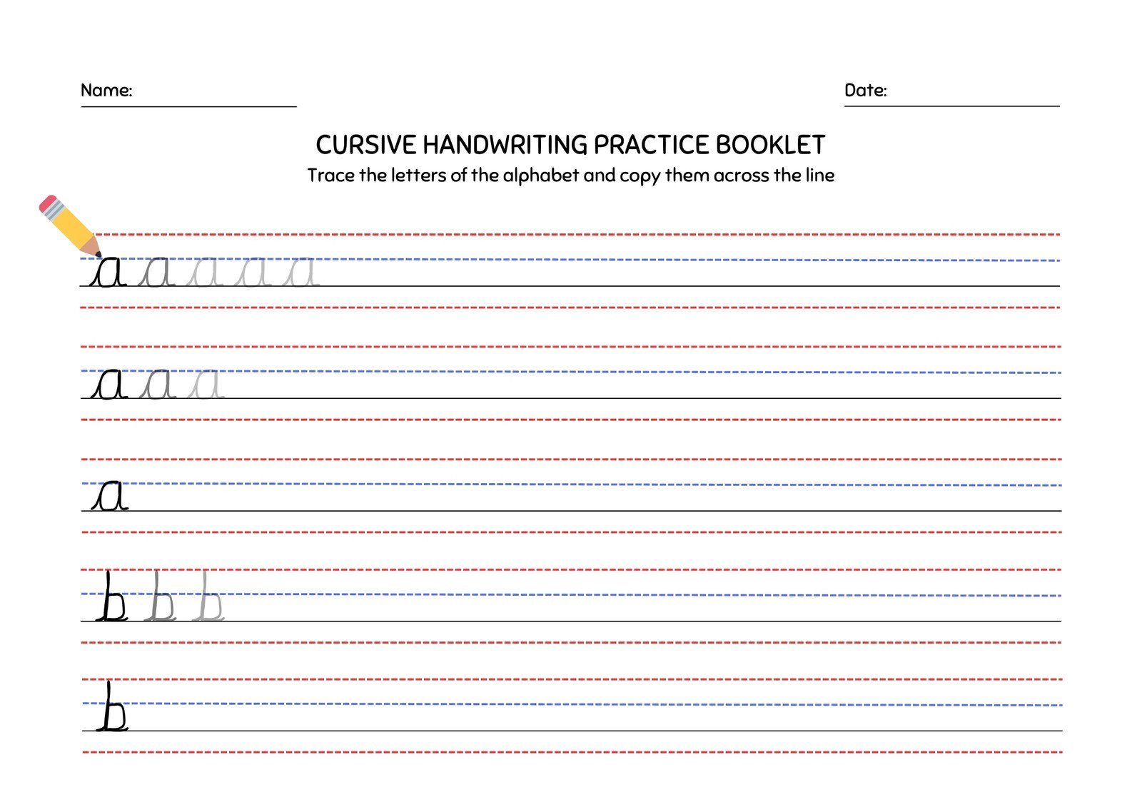 Free Printable Cursive Writing Worksheet Templates | Canva intended for Cursive Writing Worksheets Free Printable