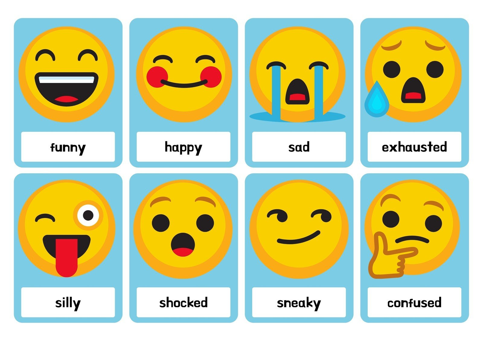 Free Printable Custom Emotions Flashcard Templates | Canva pertaining to Emotions Flashcards Free Printable