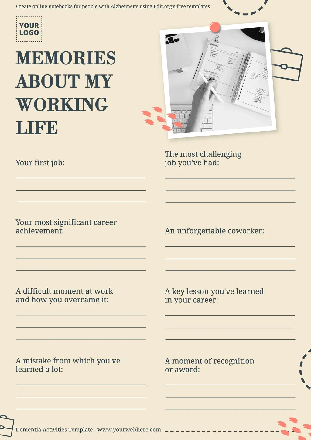 Free Printable Dementia Activities with regard to Free Printable Memory Book Templates Dementia