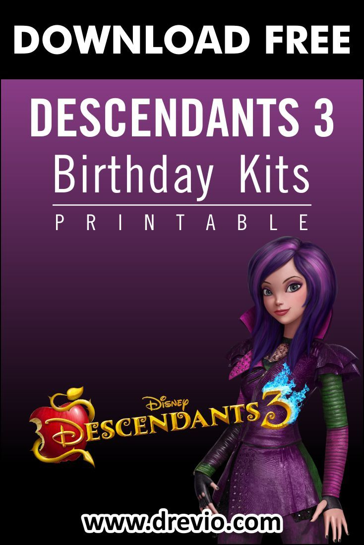 Free Printable) - Descendant 3 Birthday Party Kits Templates regarding Free Printable Descendants Invitation Template
