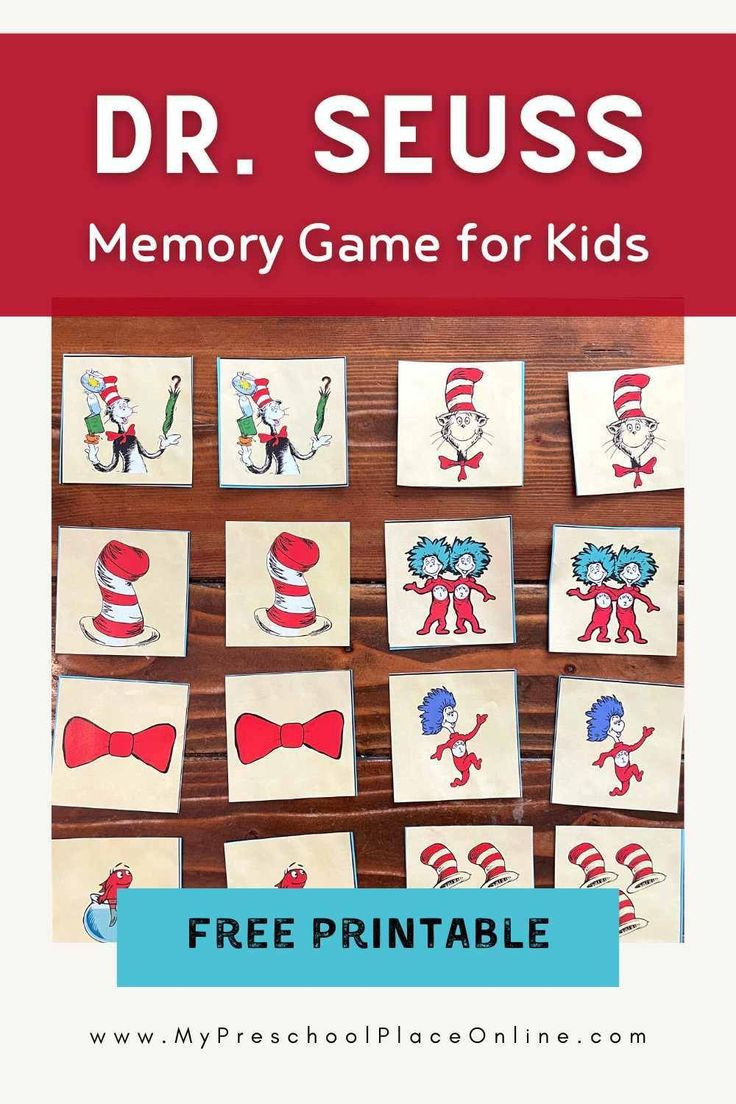 Free Printable Dr. Seuss Memory Game For Kids regarding Dr Seuss Matching Game Printable