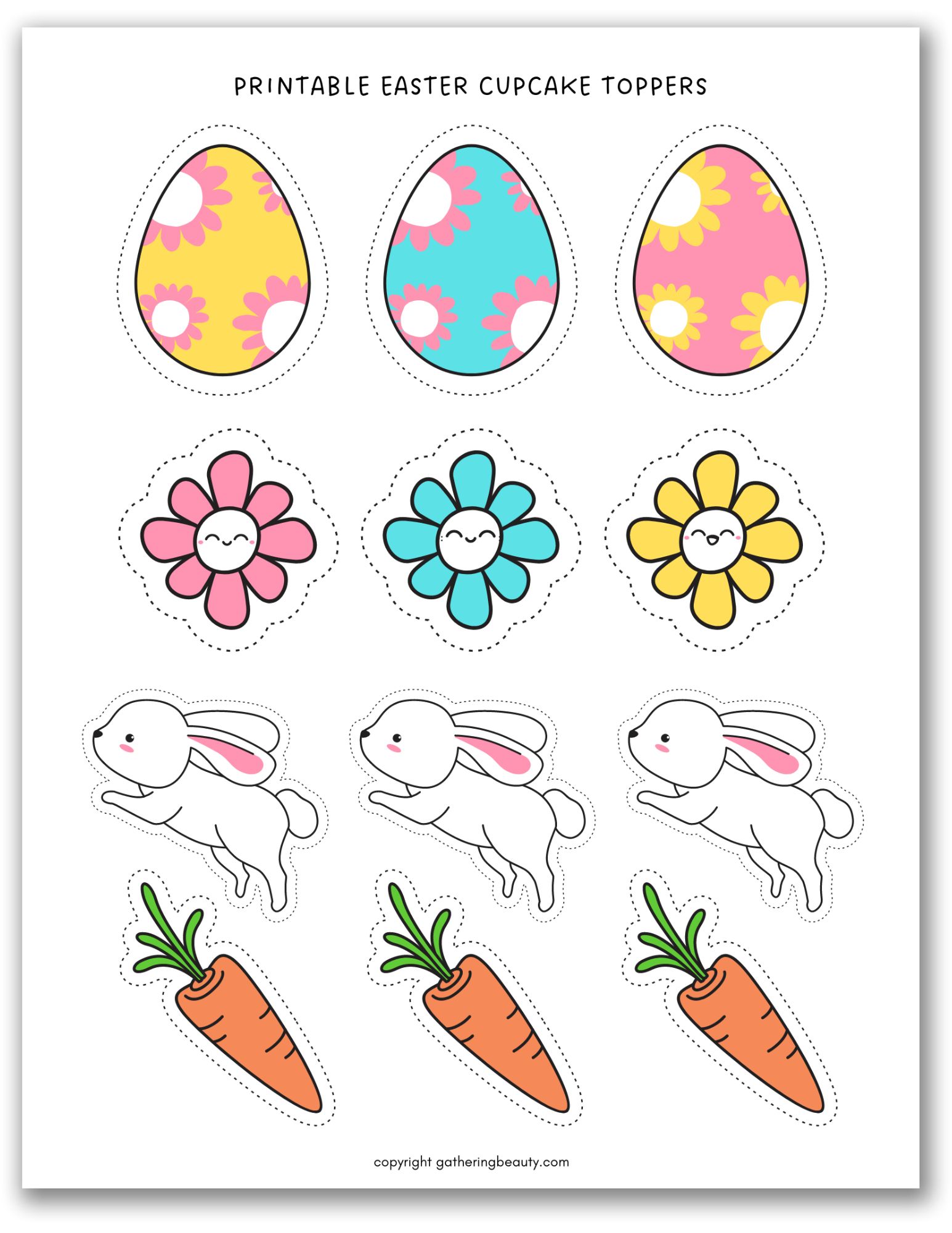 Free Printable Easter Cupcake Toppers — Gathering Beauty inside Free Printable Easter Cupcake Toppers