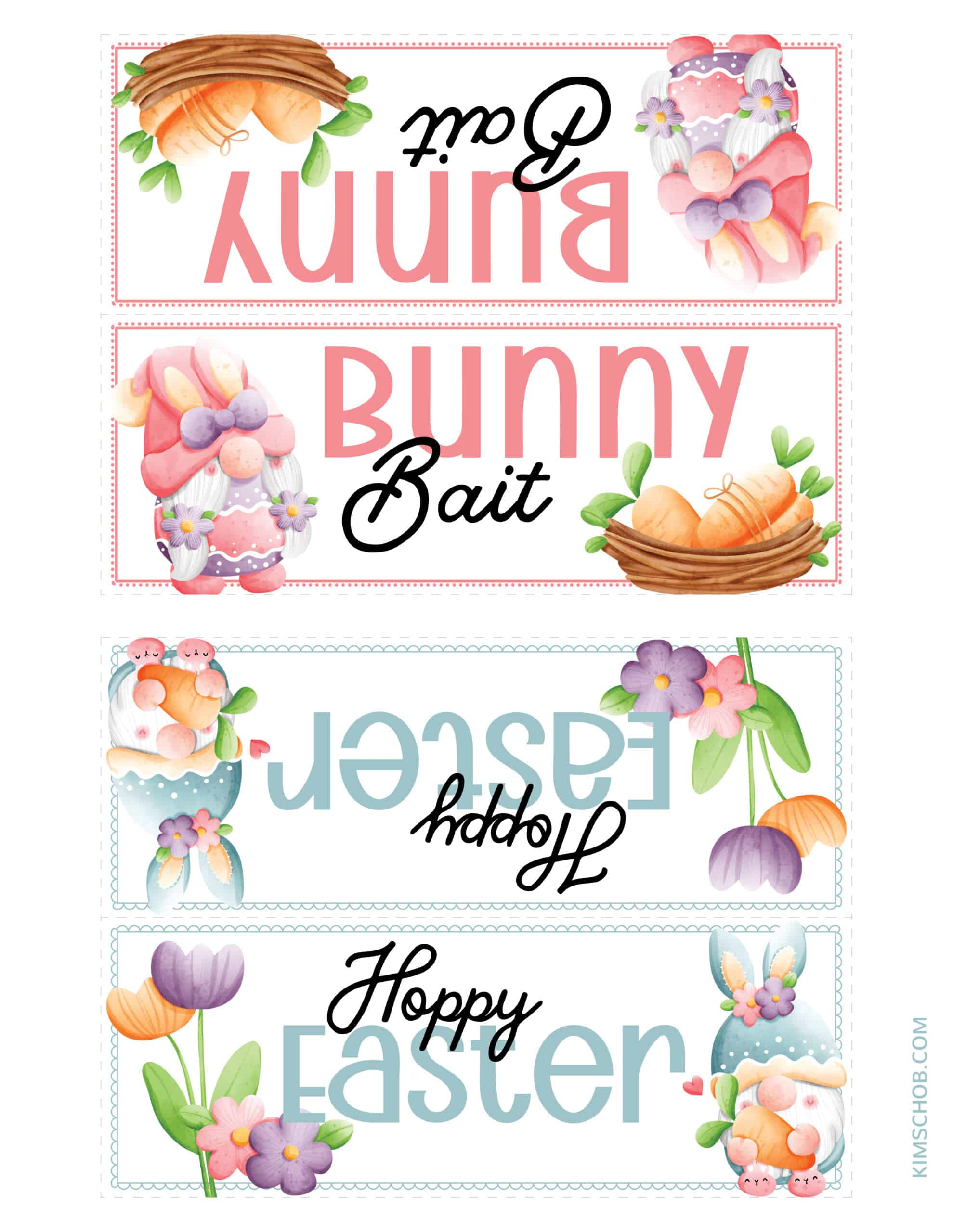 Free Printable Easter Gift Tags (Cute Bunny Designs) - Kim Schob within Free Printable Easter Treat Bag Toppers