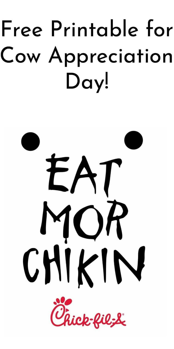 Free Printable Eat More Chikin Printable Sign in Eat Mor Chikin Sign Printable
