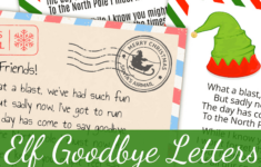 Free Printable Elf Goodbye Letters – Farewell From Elf On The Shelf! in Free Printable Elf On The Shelf Goodbye Poem
