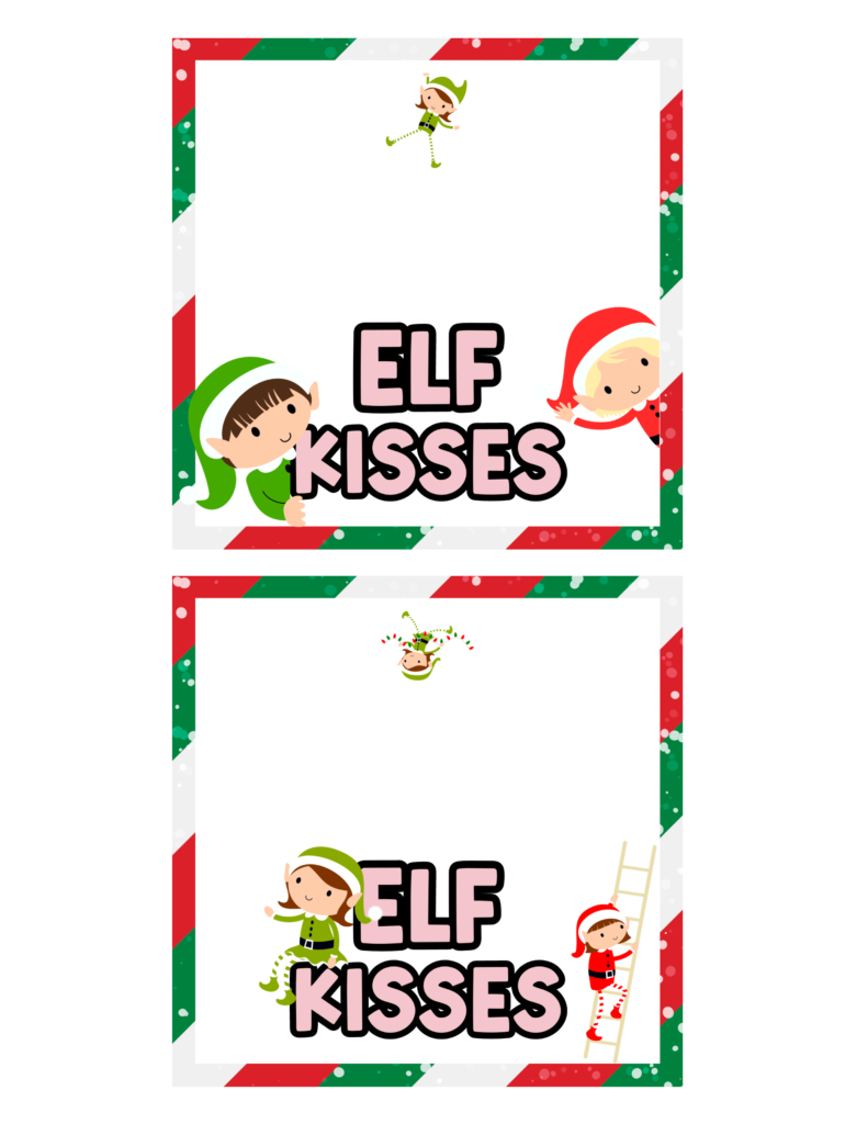 Free Printable Elf Kisses Treat Bag Topper | Baking You Happier throughout Elf Kisses Free Printable