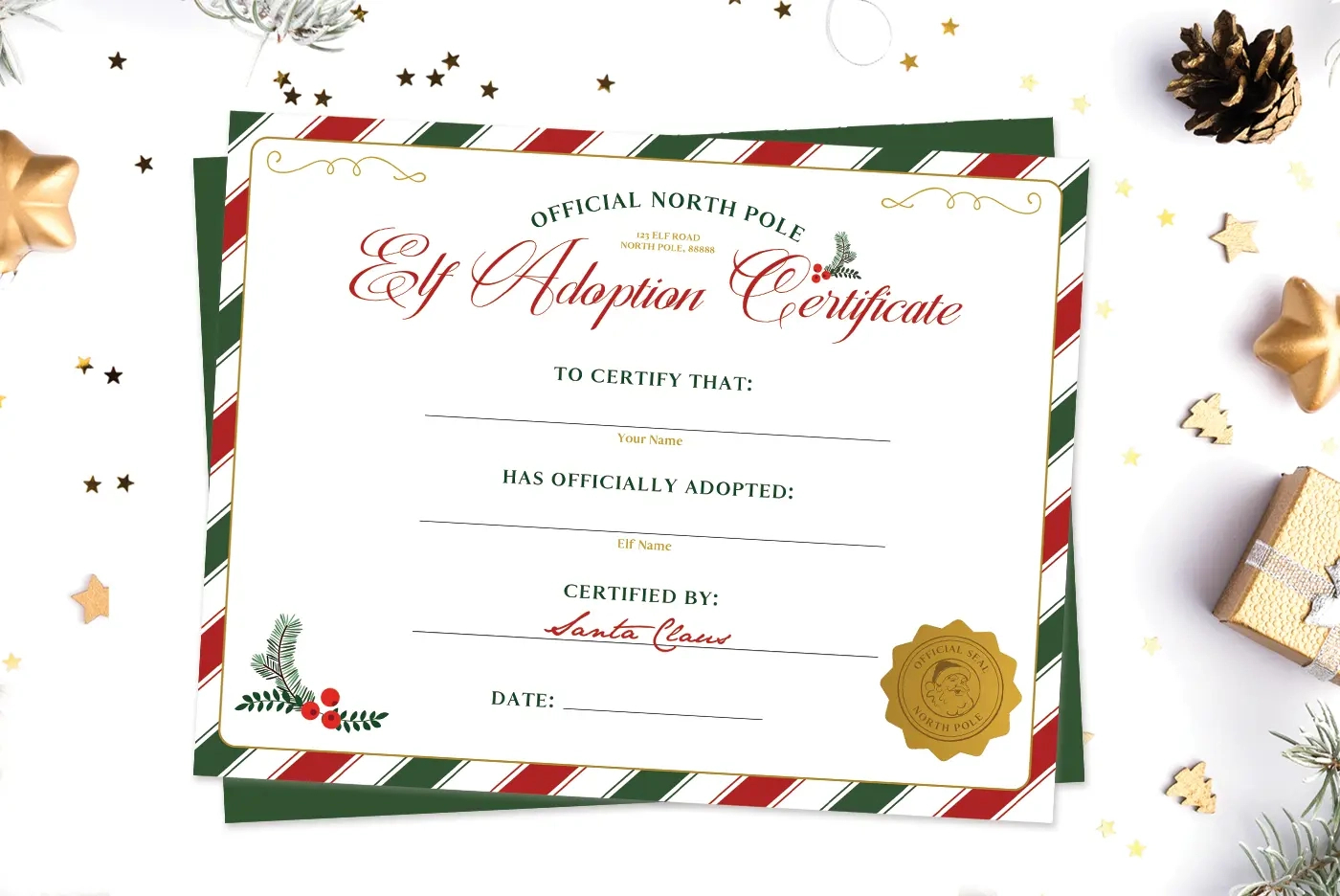 Free Printable Elf On The Shelf Adoption Certificate - Favorite with Elf on the Shelf Adoption Certificate Printable Free