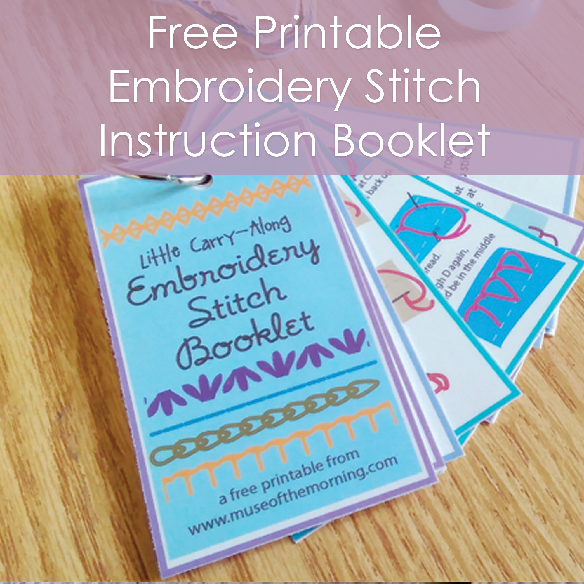 Free Printable Embroidery Stitch Binder Ring Instruction Booklet with regard to Free Printable Embroidery Stitch Guide