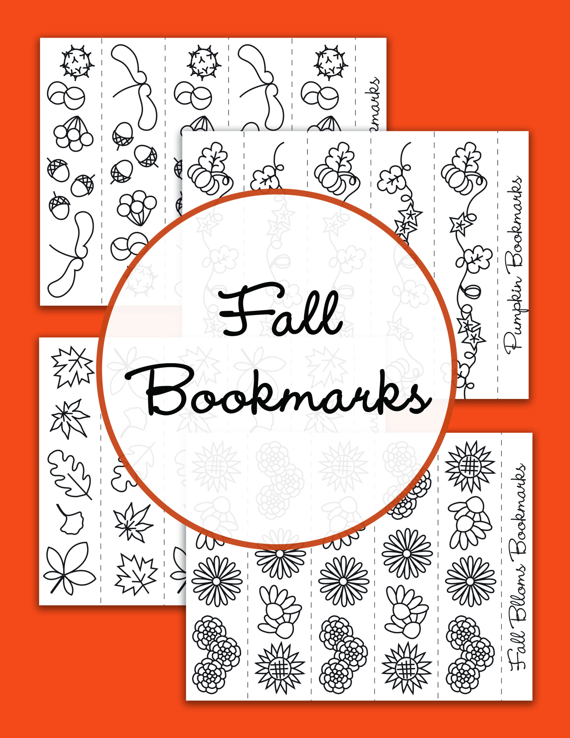 Free Printable} Fall Bookmarks To Colour - The-Gingerbread-House.co.uk in Fall Bookmarks Free Printable
