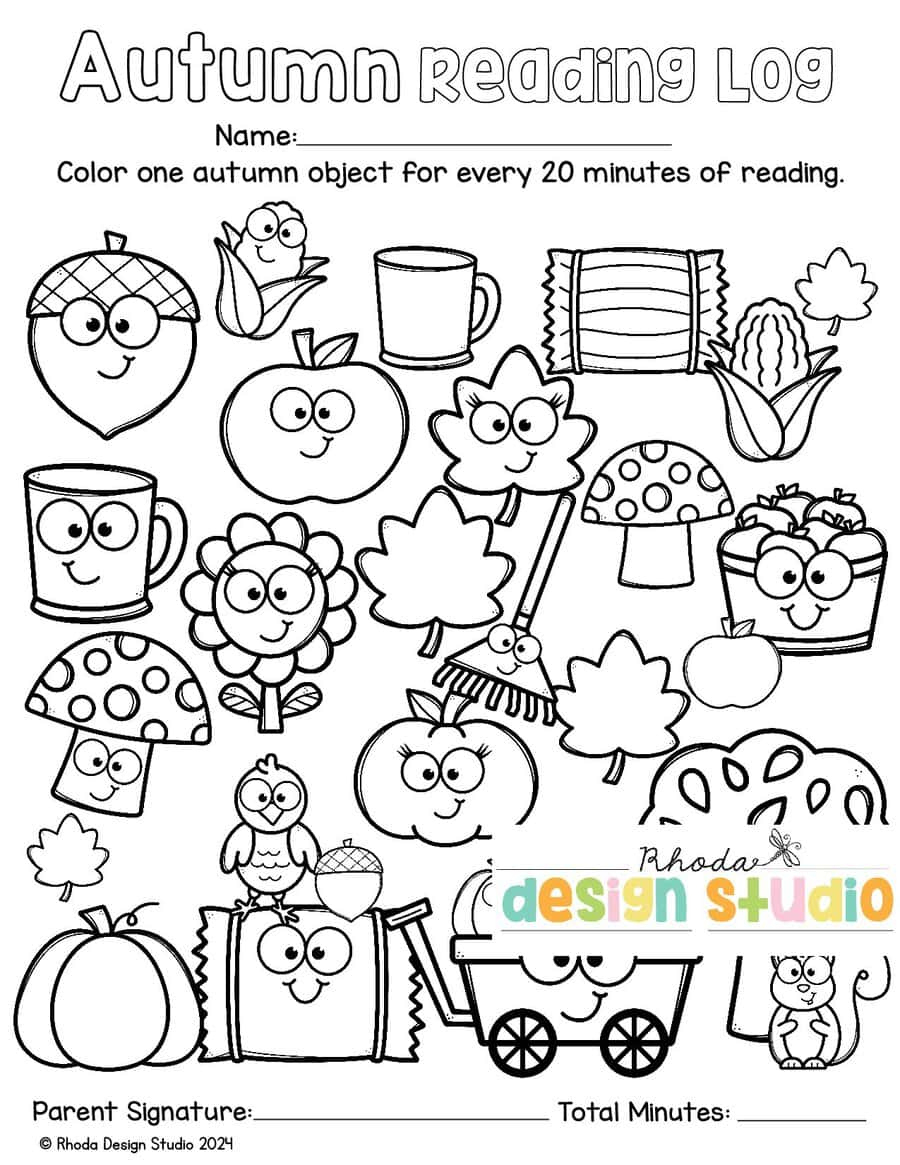 Free Printable Fall Reading Logs For Autumn Homework And Tracking in October Reading Log Free Printable