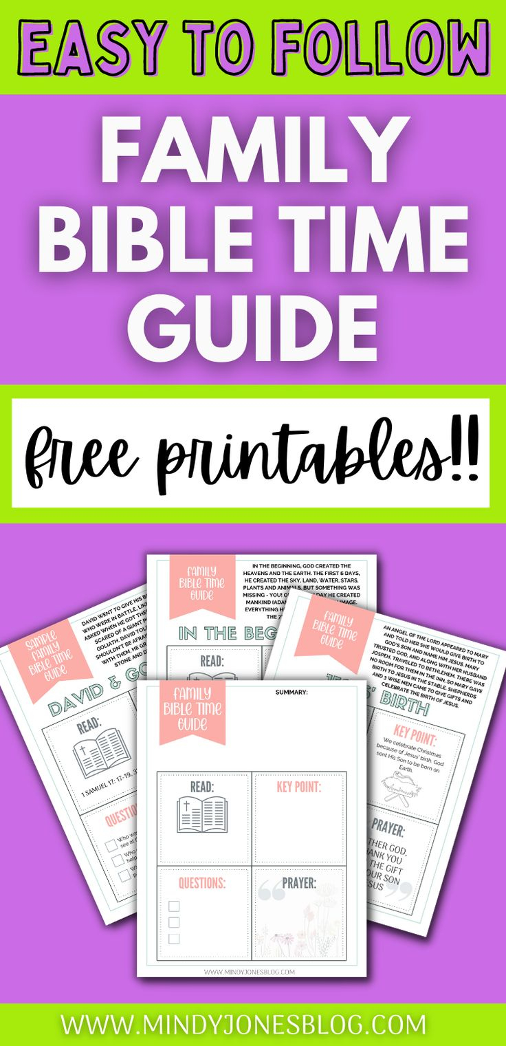 Free Printable Family Bible Time Study Guide! intended for Free Printable Family Bible Study Lessons