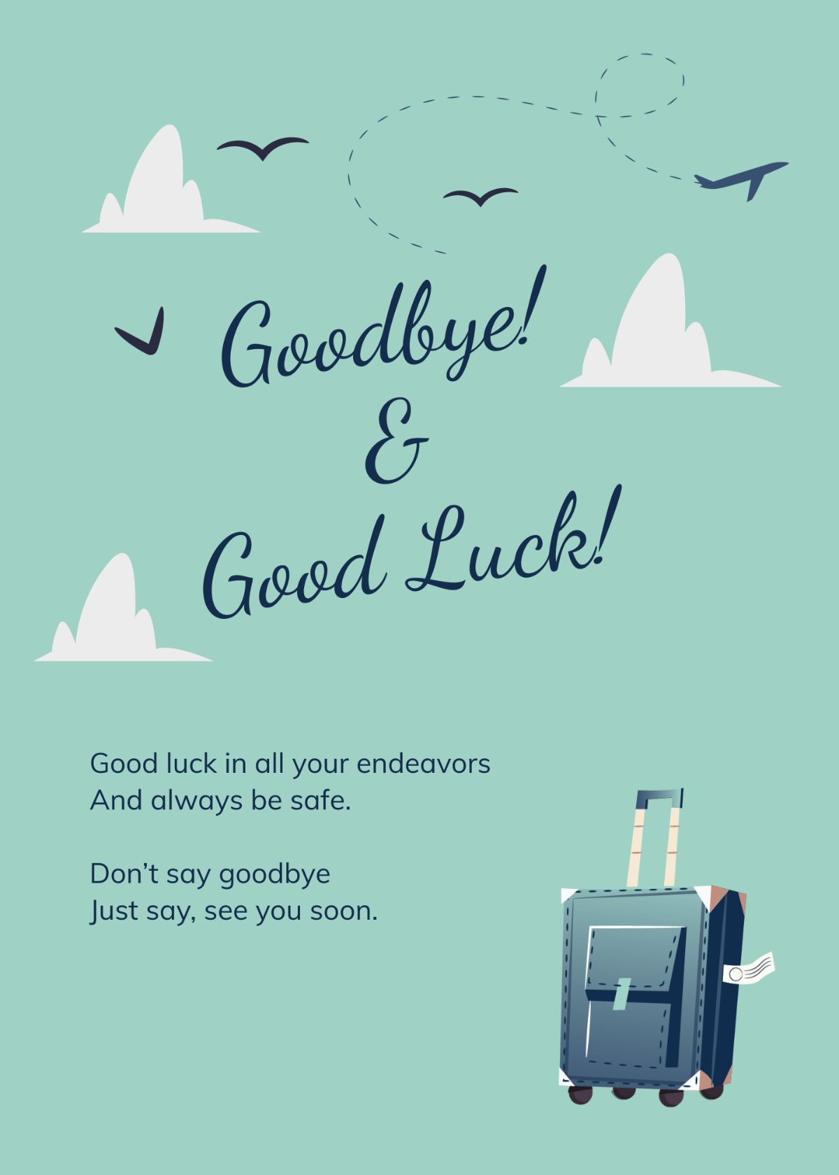 Free Printable Farewell Card Template To Edit Online with regard to Free Printable Funny Goodbye Cards