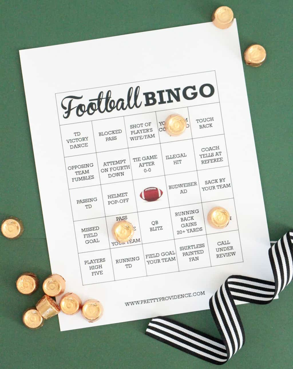 Free Printable Football Bingo Cards - Pretty Providence for Football Bingo Cards Free