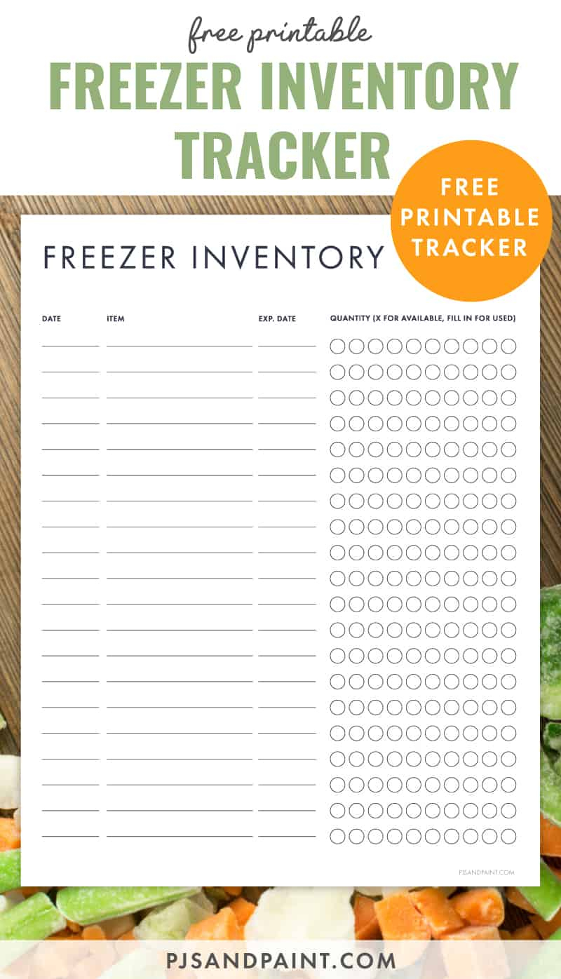 Free Printable Freezer Inventory Tracker - Pjs And Paint throughout Freezer Inventory Printable Free