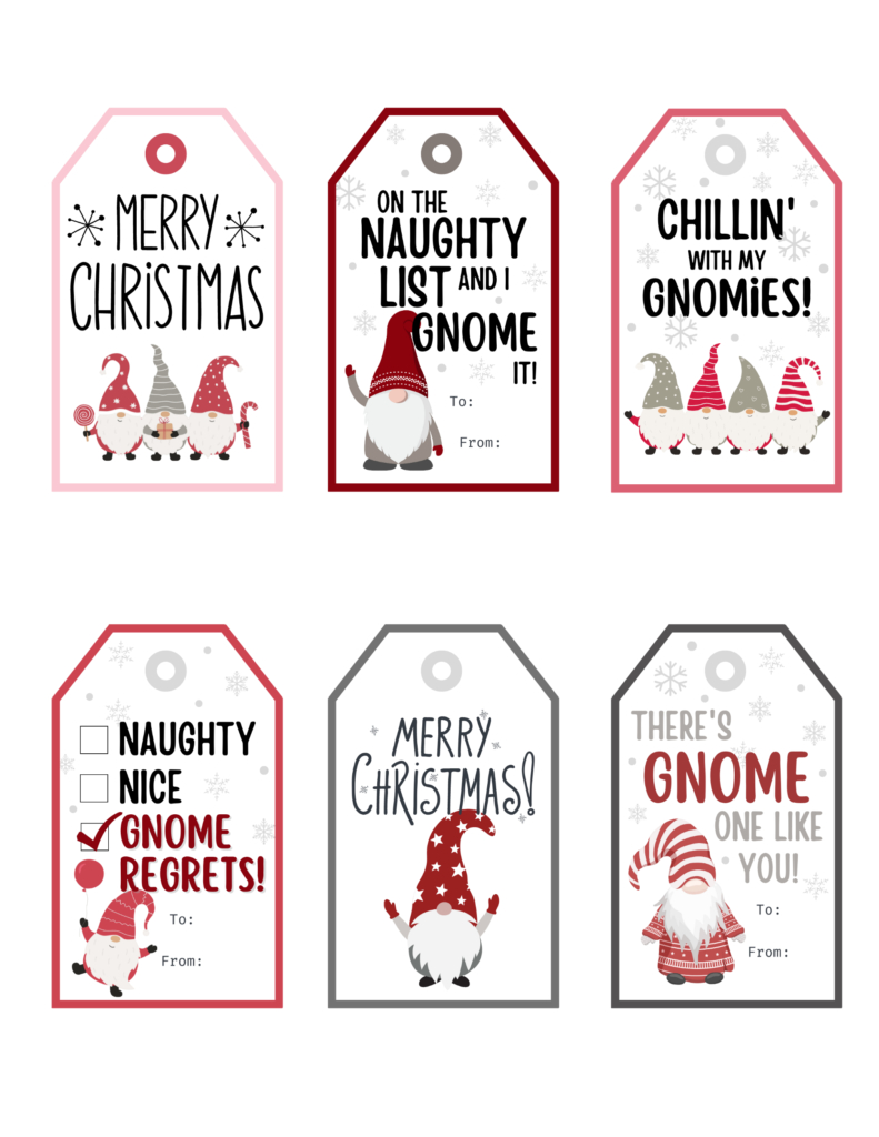 Free Printable Gnome Christmas Gift Tags | Baking You Happier for Free Printable Gnome Gift Tags