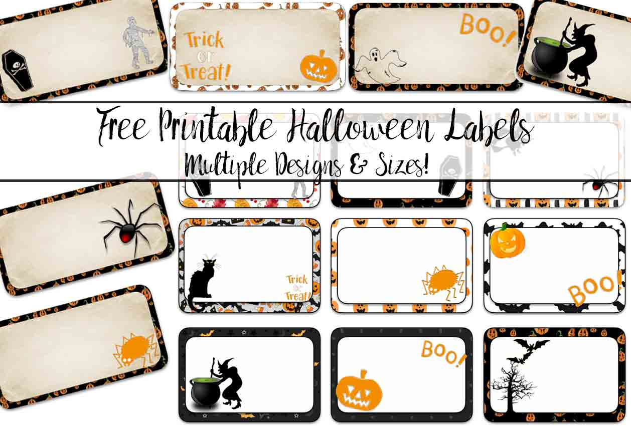 Free Printable Halloween Labels: Multiple Sizes, Multiple Designs regarding Halloween Food Labels Printable