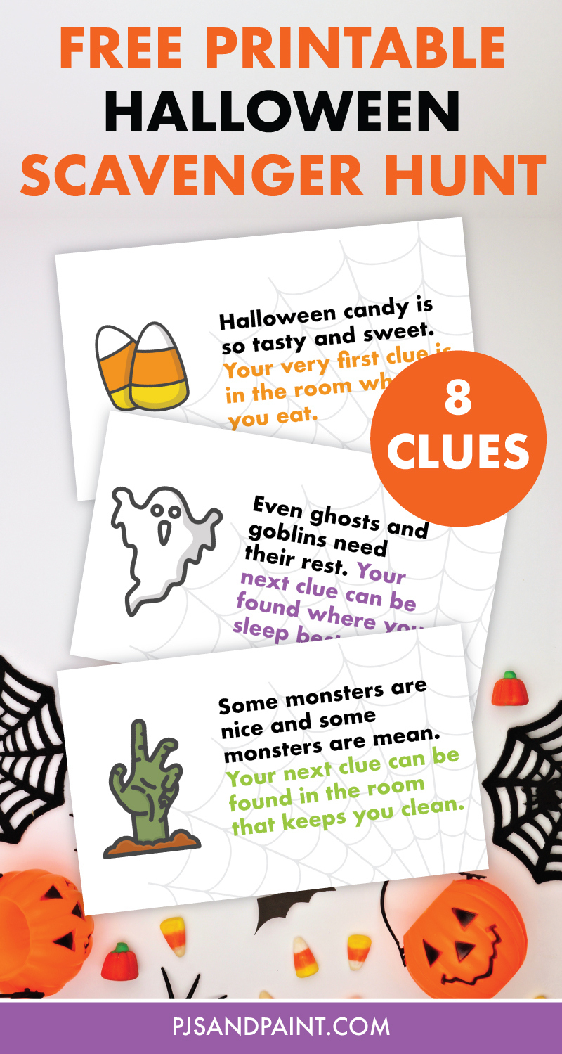 Free Printable Halloween Scavenger Hunt For Kids - Pjs And Paint in Free Halloween Scavenger Hunt Printable