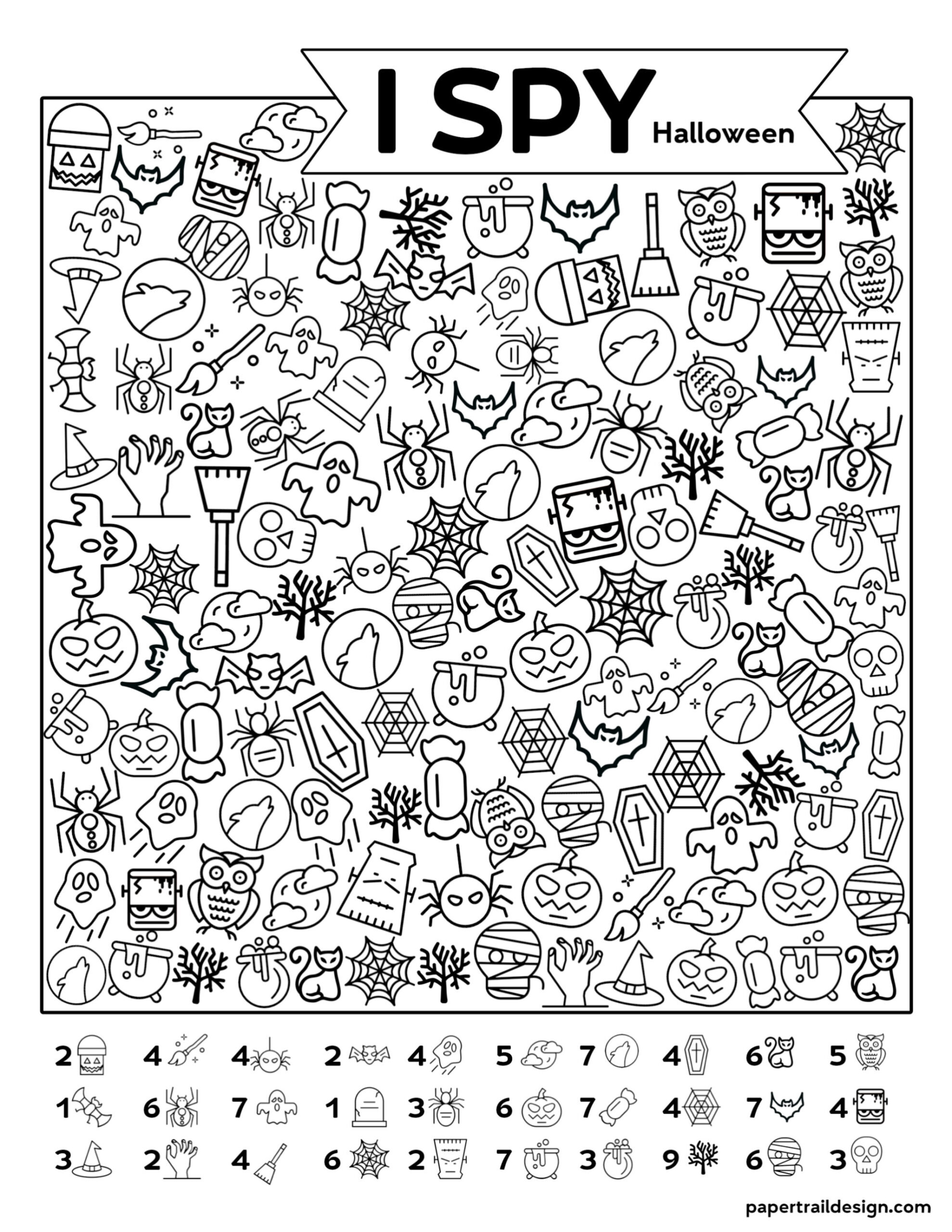 Free Printable I Spy Halloween Activity - Paper Trail Design with regard to Halloween I Spy Free Printable