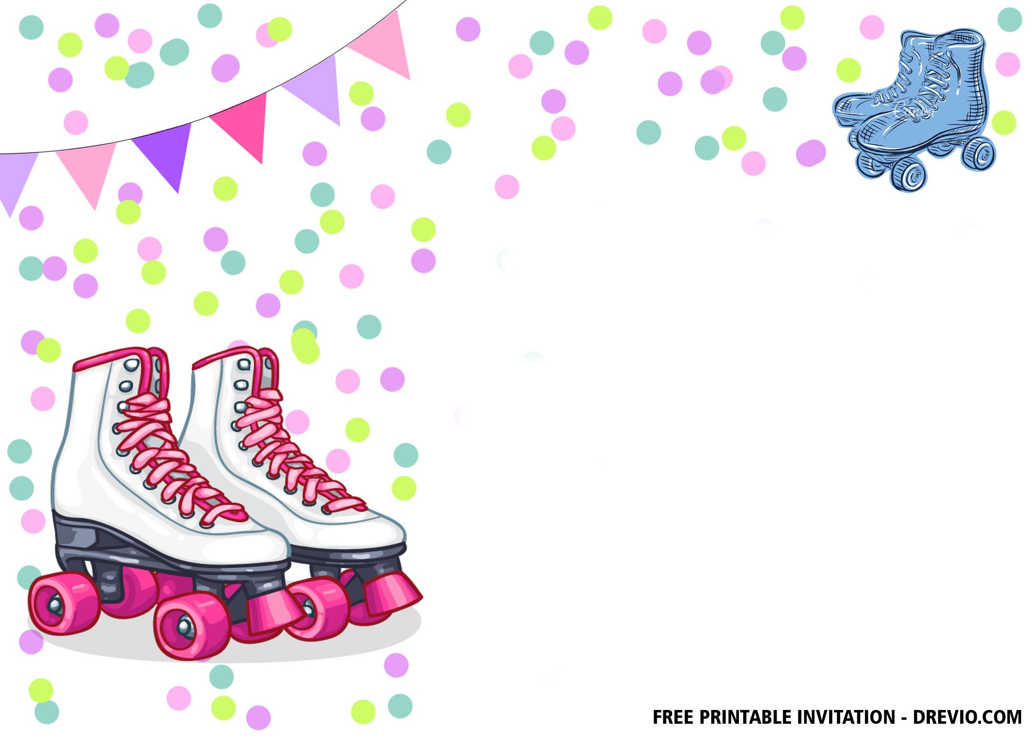 Free Printable) – Ice Skate Party Birthday Invitation Templates for Free Printable Roller Skate Invitations