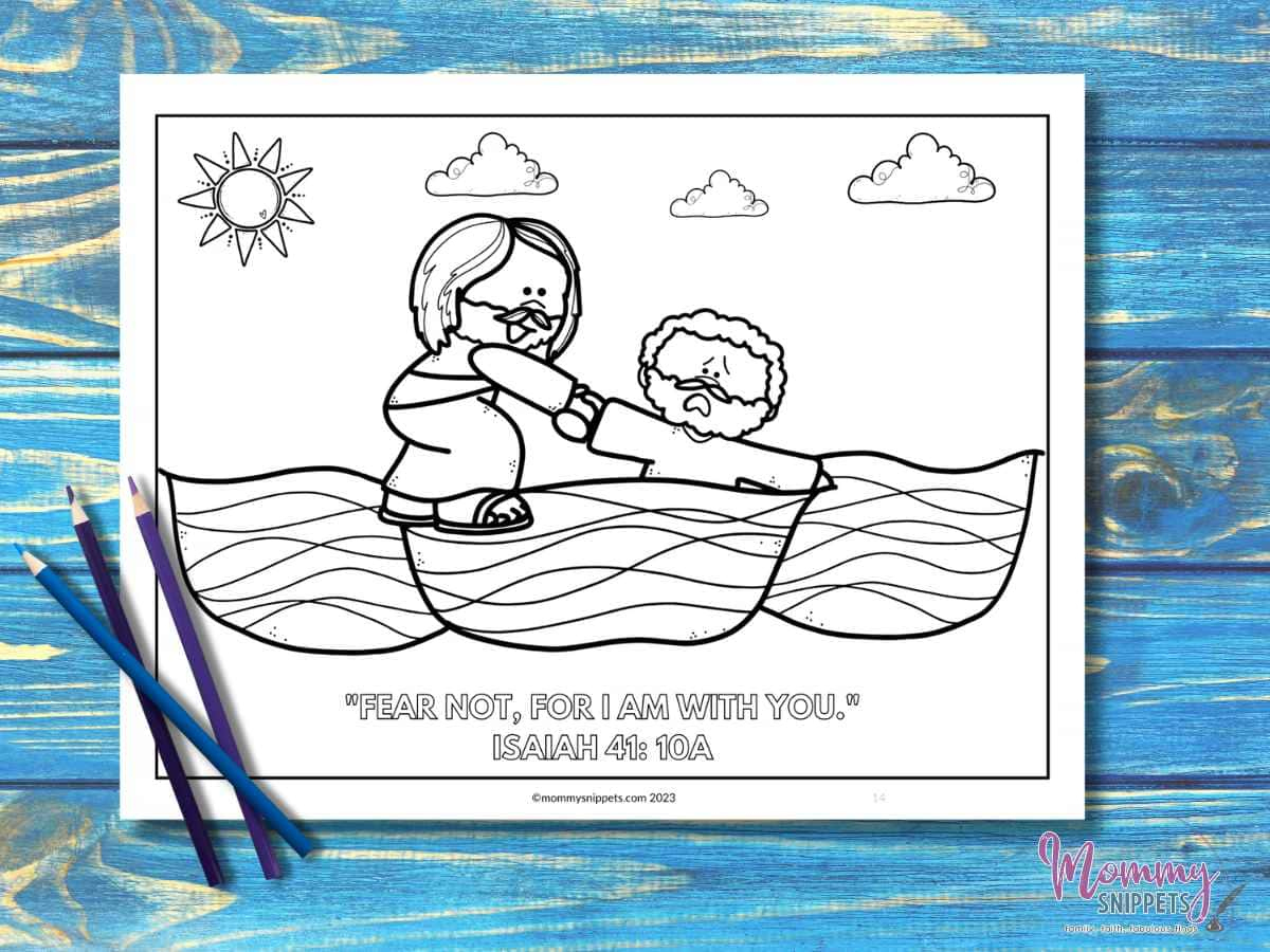 Free Printable Jesus Walks On Water Coloring Pages - Mommy Snippets in Jesus Walks On Water Craft Free Printable