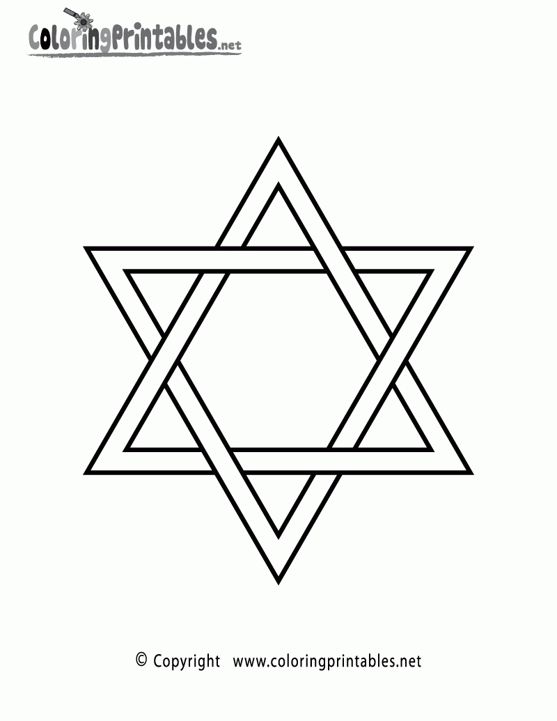 Free Printable Jewish Star Coloring Page with regard to Star of David Template Free Printable
