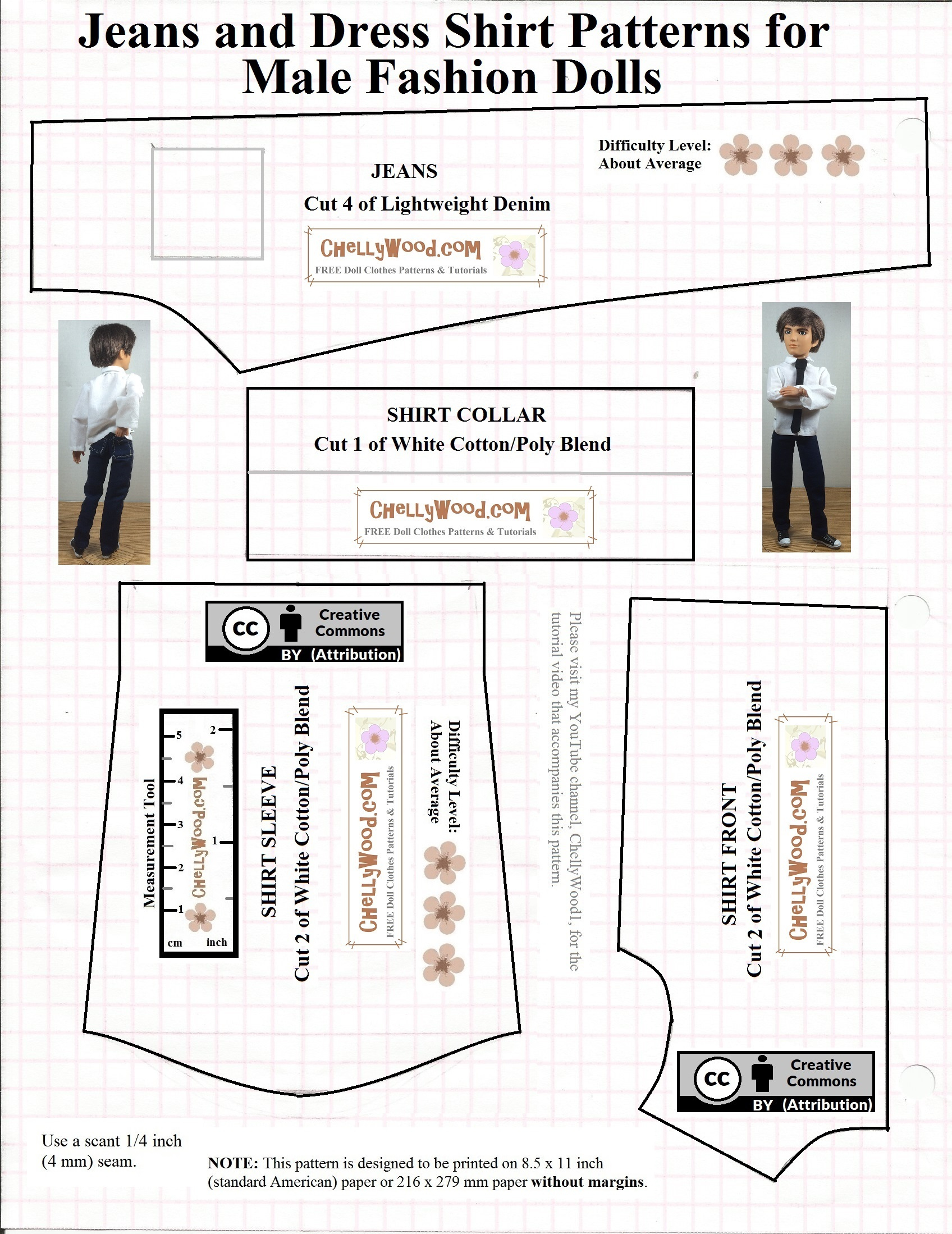 Free Printable Ken #Dolls Clothes #Sewing #Patterns @ Chellywood with Free Printable Sewing Patterns For Ken Doll Clothes
