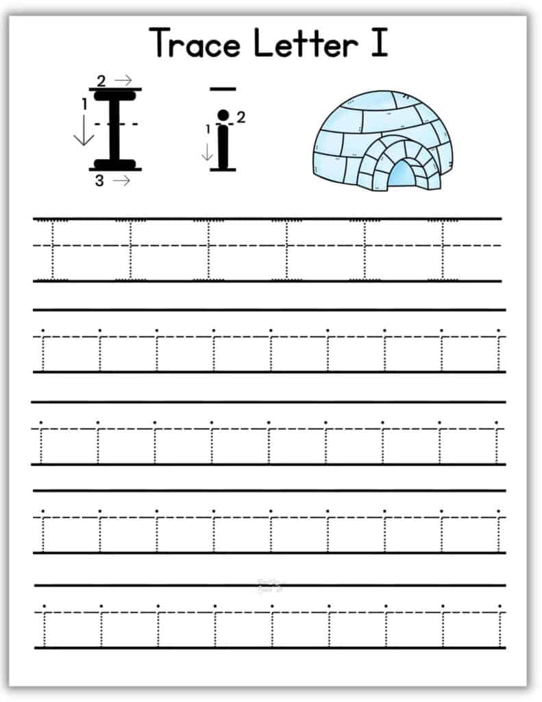 Free Printable Letter I Worksheets-Perfect For Kindergarten! with regard to Free Printable Letter I Tracing Worksheets