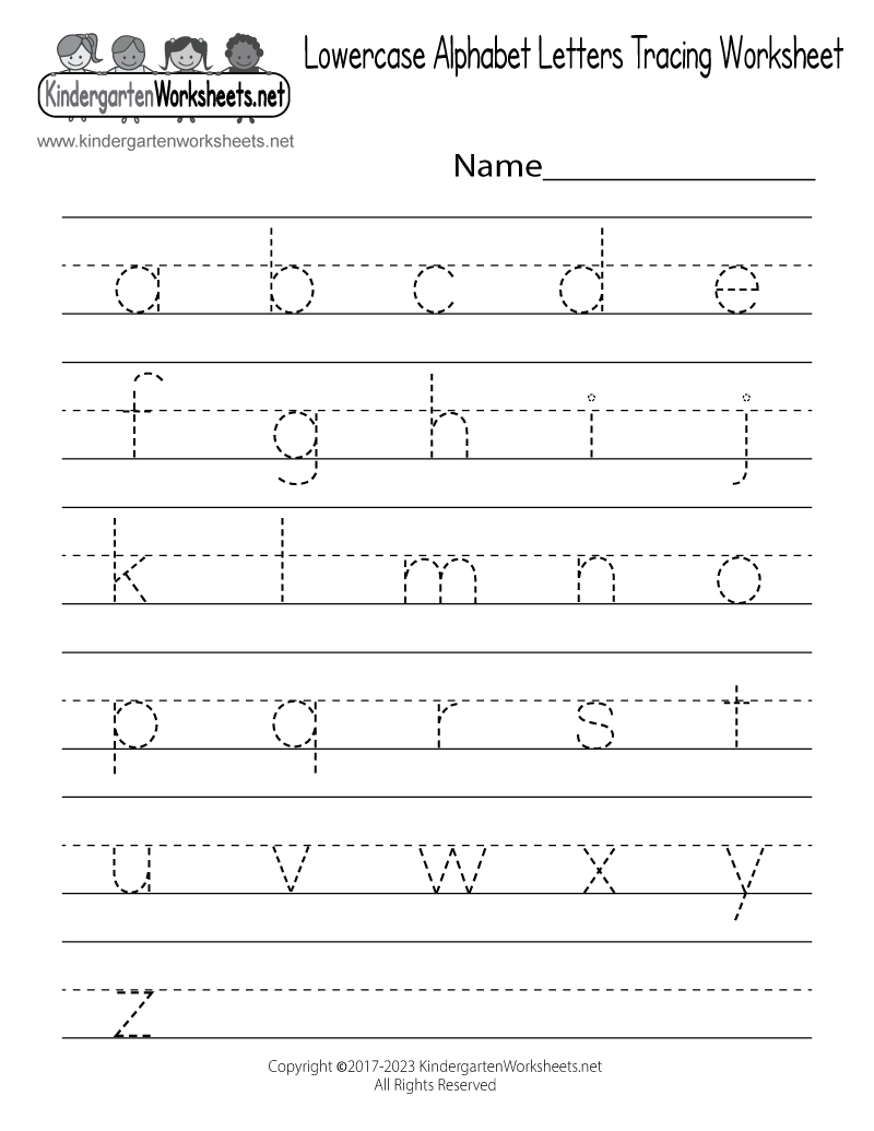 Free Printable Lowercase Alphabet Letters Tracing Worksheet in Writing Worksheets Printable Free