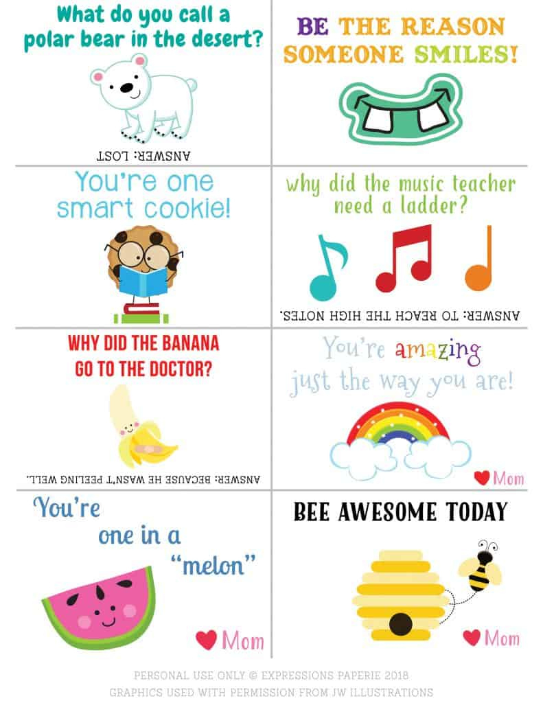 Free Printable Lunch Notes - Printable Party Favors inside Free Printable Lunchbox Notes