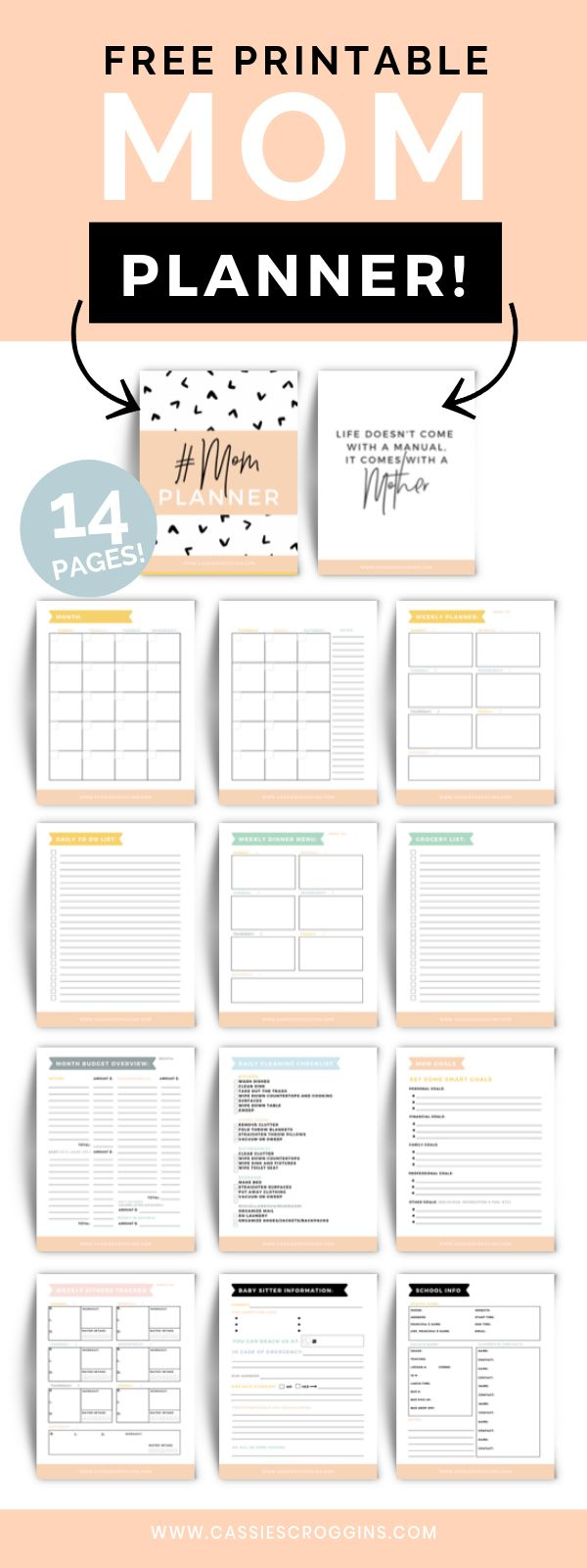 Free Printable Mom Planner + 45 Page Ultimate Mom Planner! throughout Mom Binder Printables Free