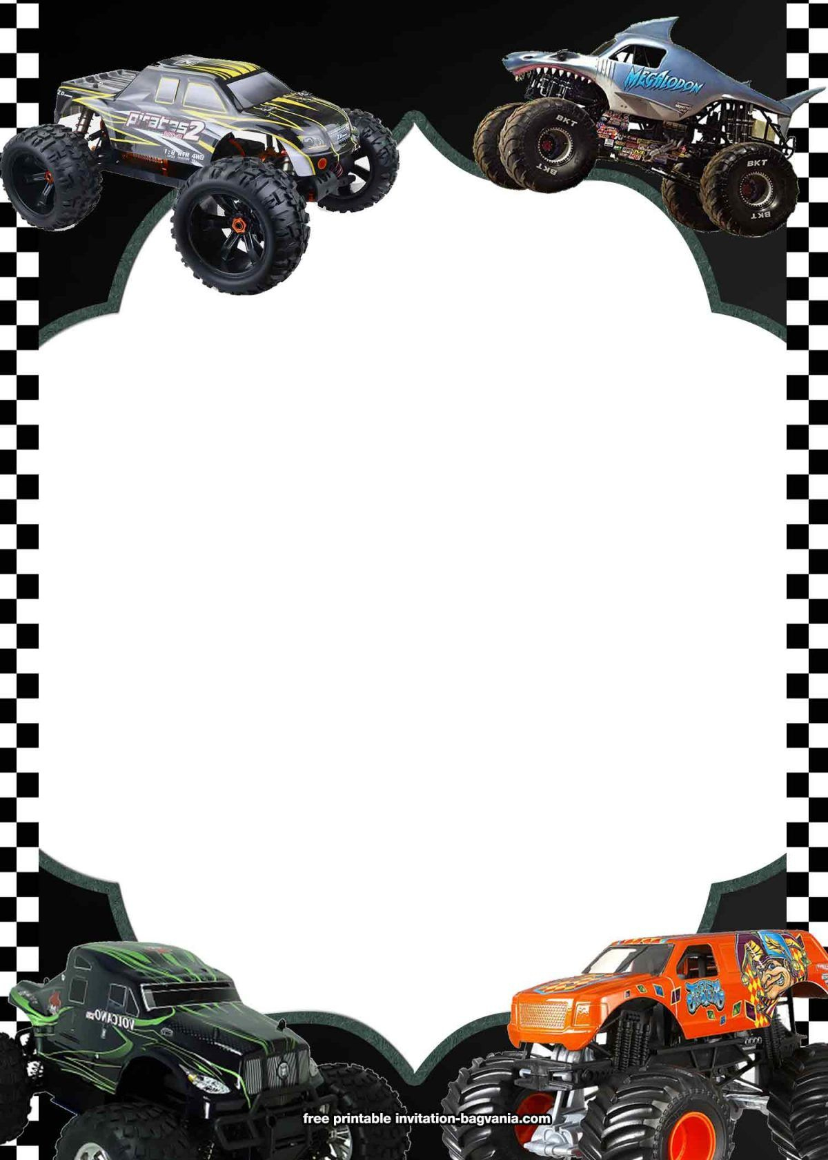 Free Printable Monster Truck Birthday Invitation Templates within Free Monster Truck Birthday Invitations Printable