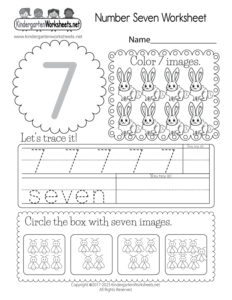 Free Printable Number Seven Worksheet with regard to Number Seven Worksheet Printable