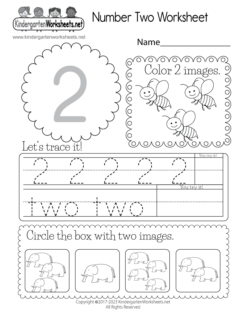 Free Printable Number Two Worksheet pertaining to Number Two Worksheet Printable
