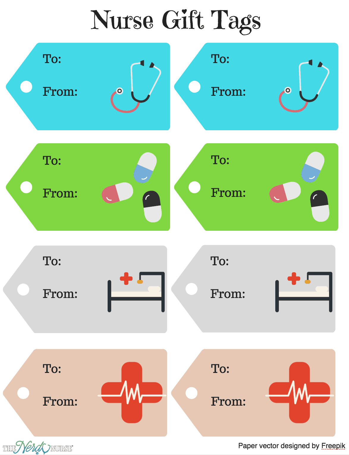 Free Printable: Nurse Gift Tags - The Nerdy Nurse pertaining to Free Printable Nurse Gift Tags