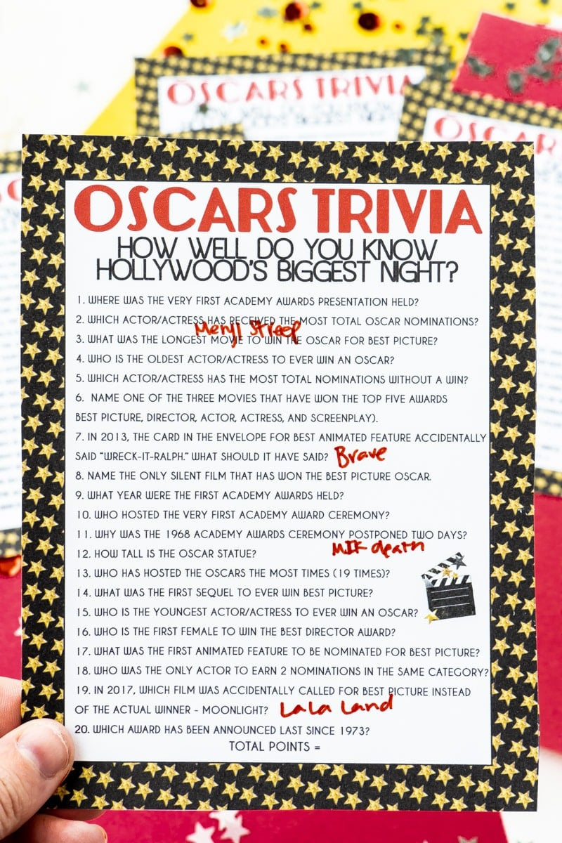 Free Printable Oscar Trivia Game - Play Party Plan pertaining to Oscar Trivia Questions Printable