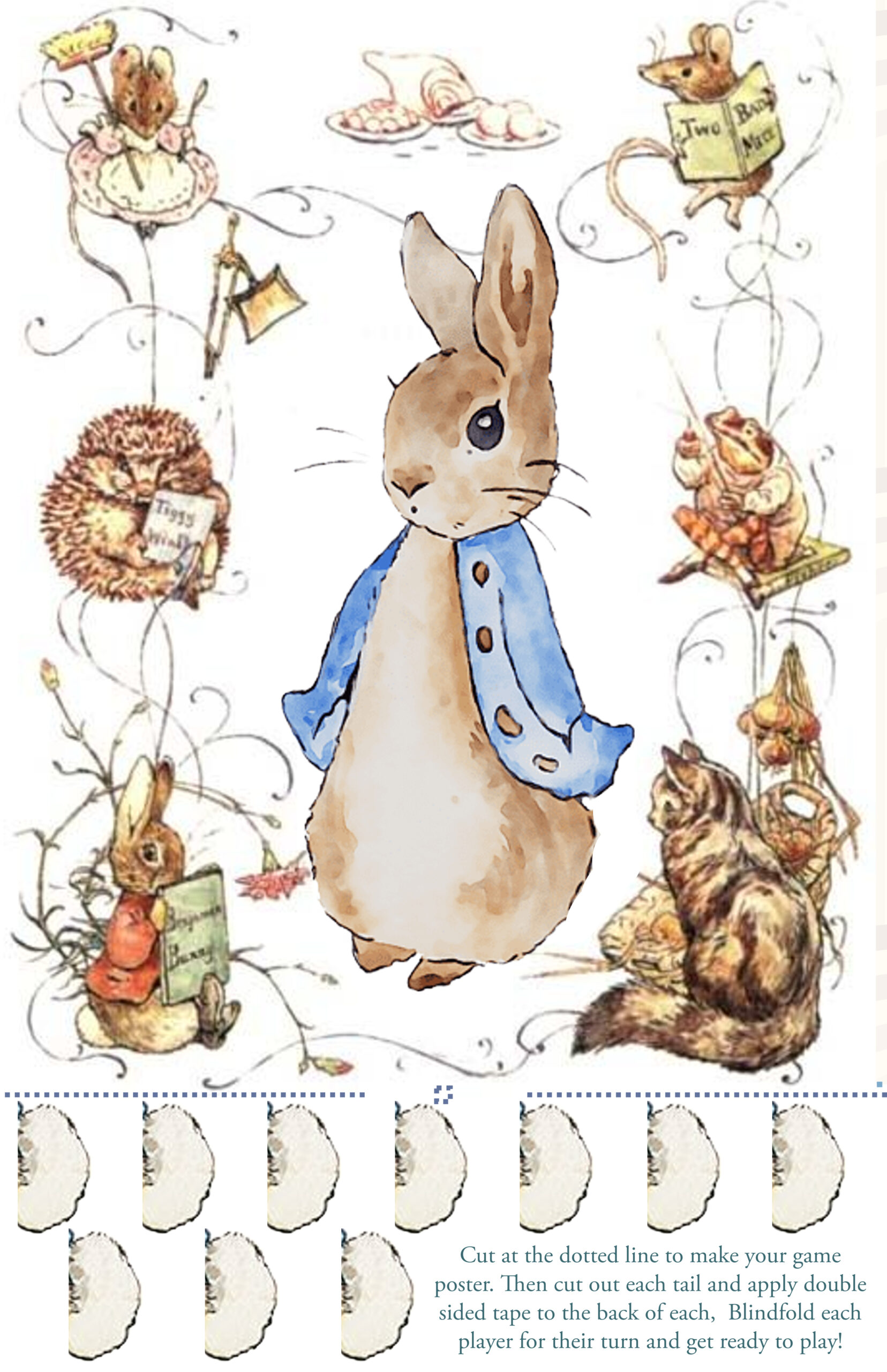 Free Printable Pin The Tail On Peter The Rabbit Game – Whimsical in Peter Rabbit Free Printables