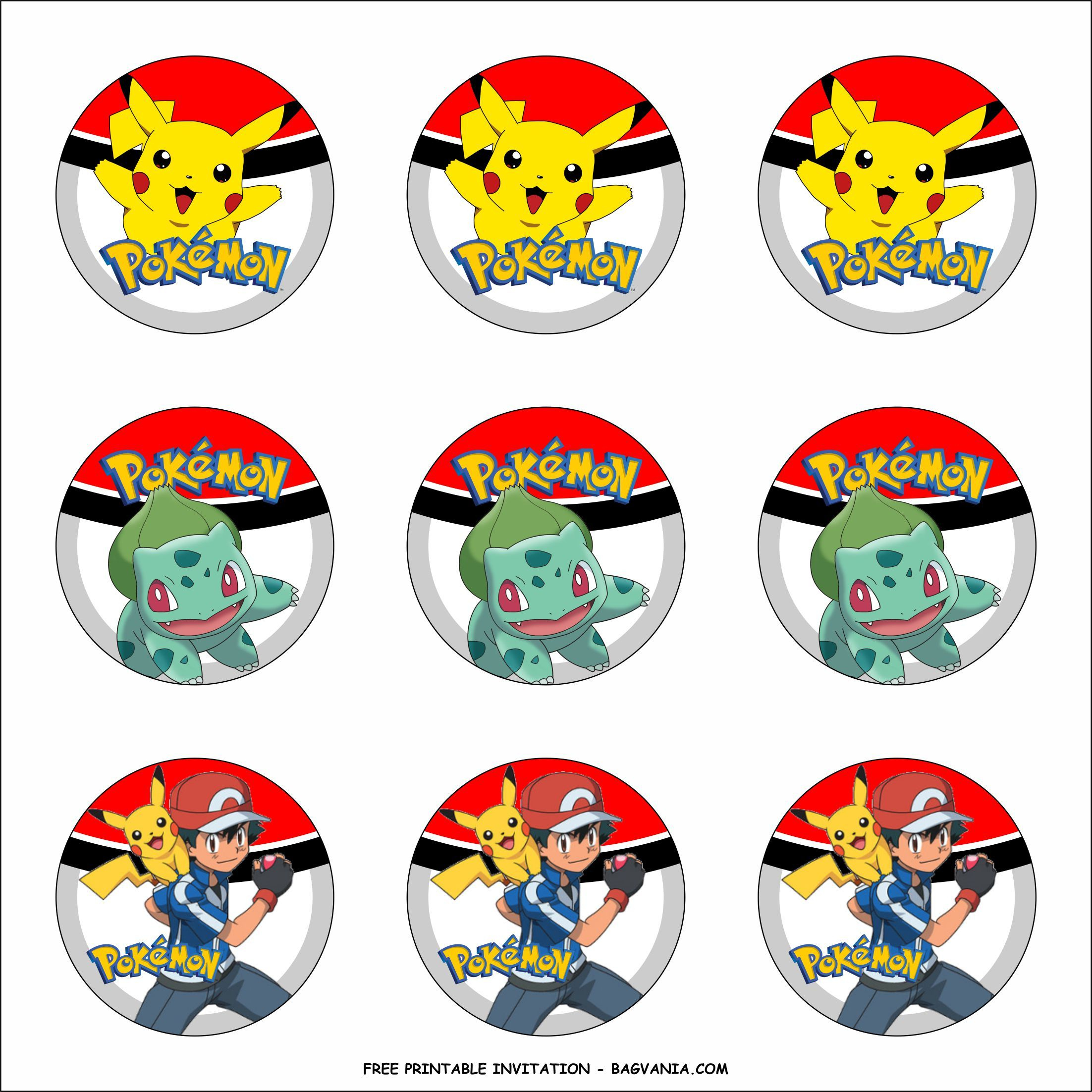 Free Printable) – Pokemon Birthday Party Kits Template in Free Printable Pokemon Birthday