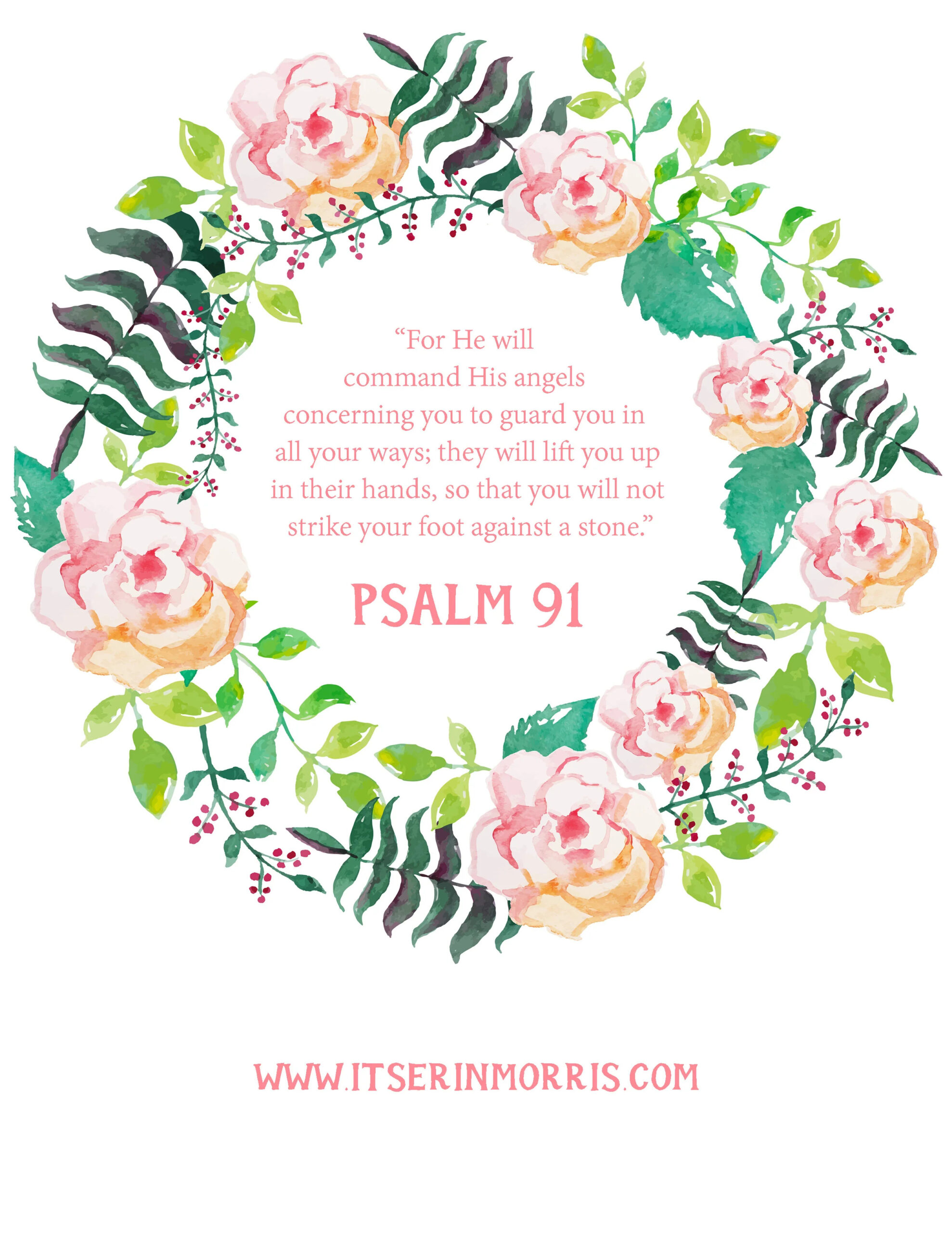 Free Printable | Psalm 91 — Erin Morris throughout Free Printable Psalm 91