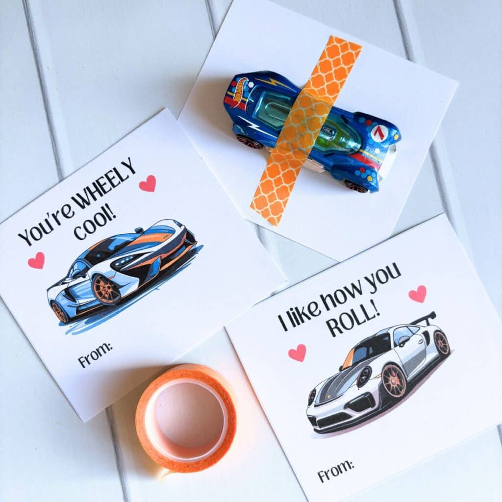 Free Printable Race Car Valentines For Kids! - Simply Full Of Delight throughout Free Printable Hot Wheels Valentines