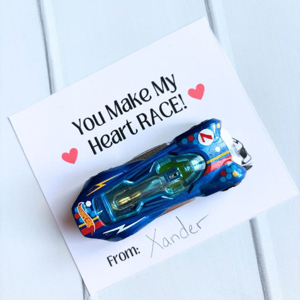 Free Printable Race Car Valentines For Kids! - Simply Full Of Delight throughout Free Printable Hot Wheels Valentines