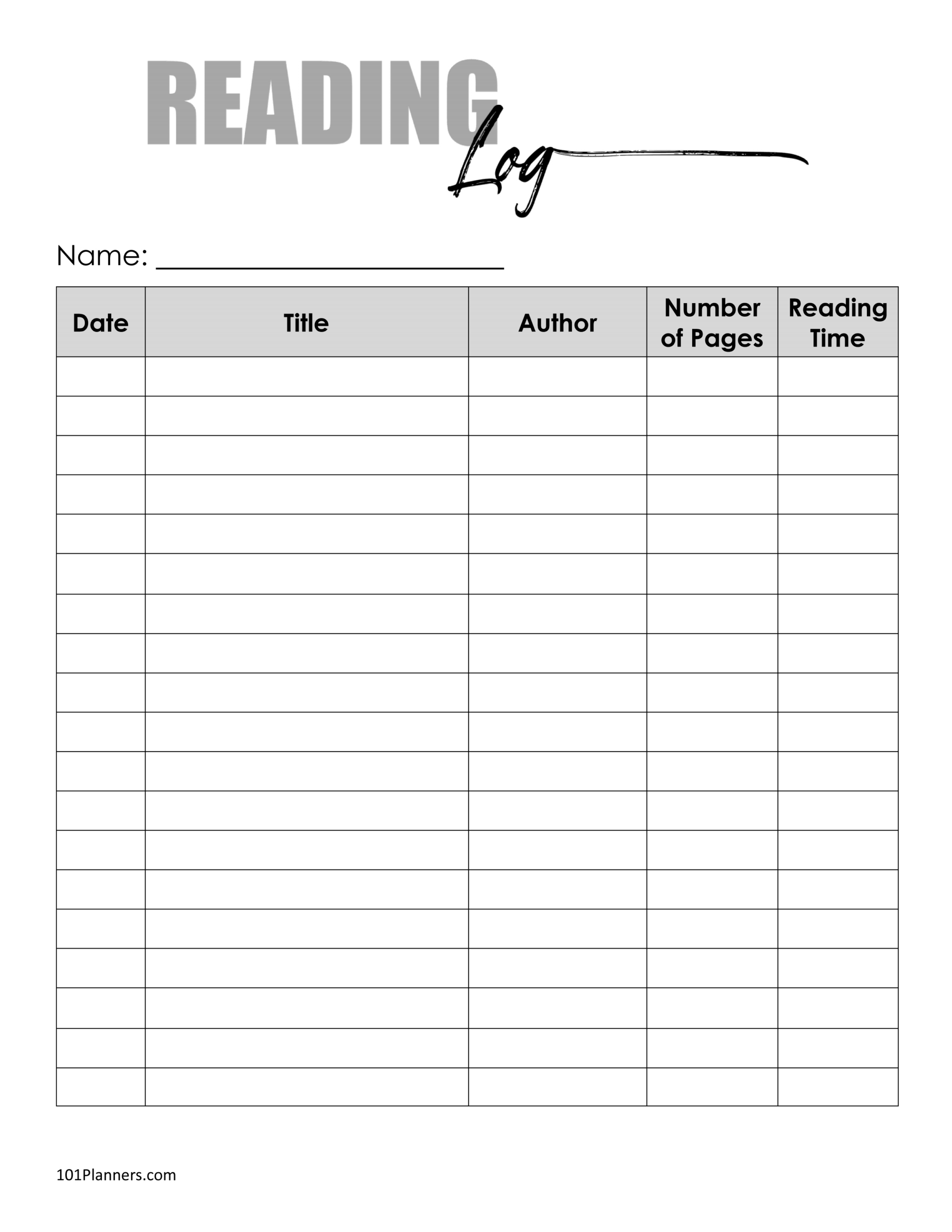 Free Printable Reading Log Template | Bullet Journal &amp;amp; Traditional with Free Book Log Printable