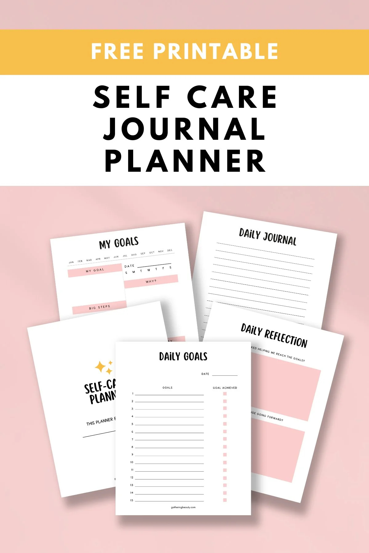 Free Printable Self Care Planner — Gathering Beauty throughout Free Printable Self Care Journal