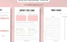 Free Printable Self Care Planner — Gathering Beauty within Free Printable Self Care Journal