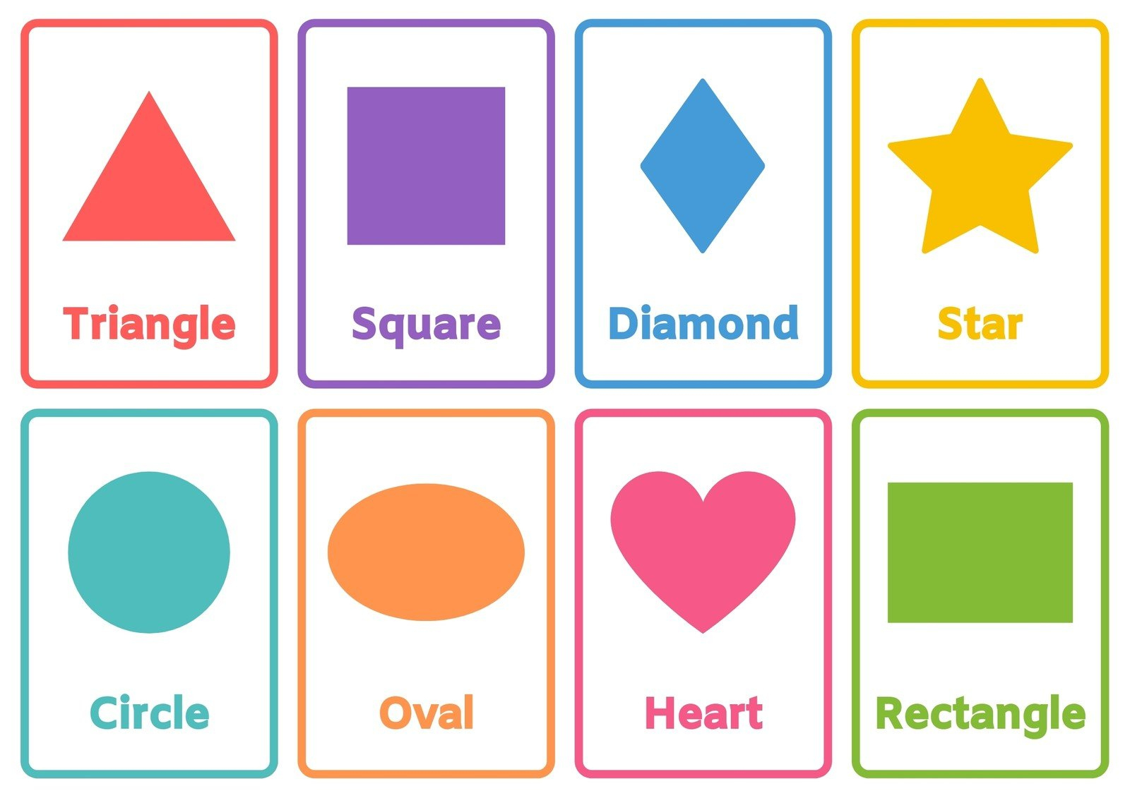 Free Printable Shapes Flashcards Templates | Canva with Shape Flashcards Free Printable