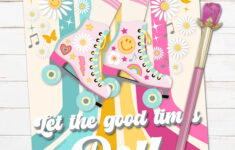Free Printable Skating Party Invitation {Download Now with Free Printable Roller Skate Invitations