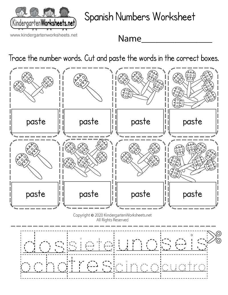 Free Printable Spanish Numbers Worksheet intended for Free Printables in Spanish