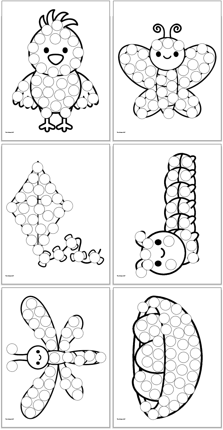 Free Printable Spring Dot Painting Pages - The Artisan Life for Spring Dot to Dot Printables